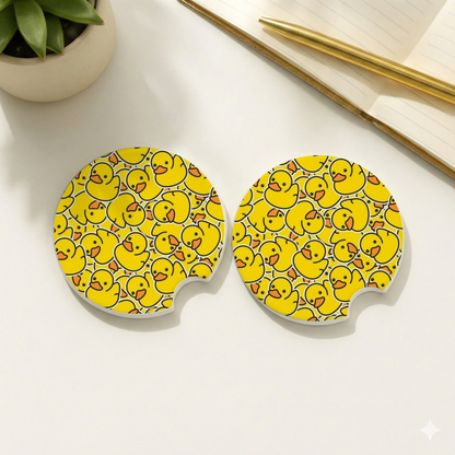 Duck Ceramic Car Coaster- Set of 2