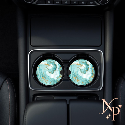 Luxury Marble Ceramic Car coaster- Set of 2