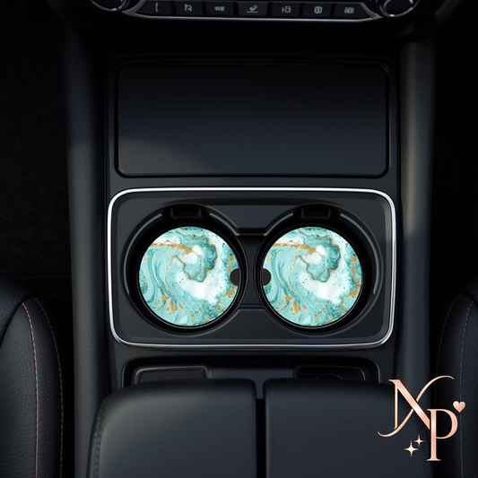 Luxury Marble Ceramic Car coaster- Set of 2