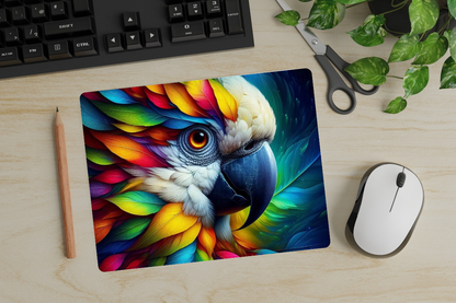 Colorful Parrot Mouse Pad – Vibrant Bird Desk Accessory