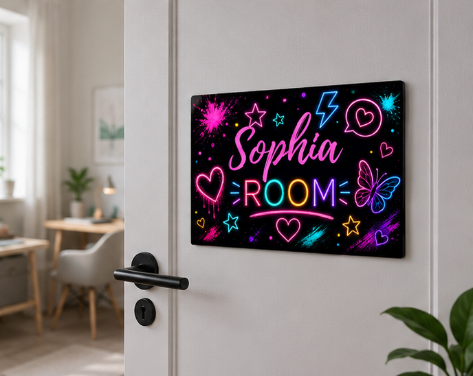 Personalized Neon Butterfly Door Sign
