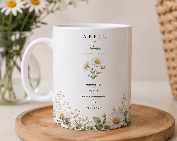 Personalized Birth Flower Mug