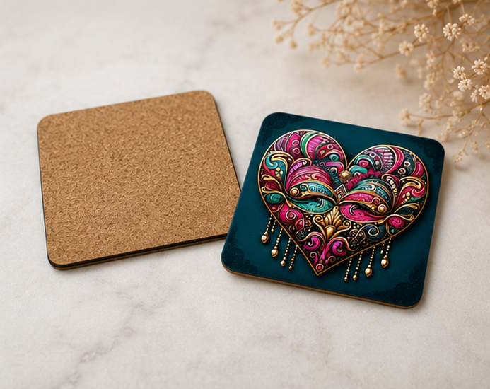Heart Drink Coaster Set | 4 Pieces