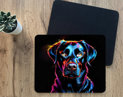Colorful Neon Labrador Mouse Pad