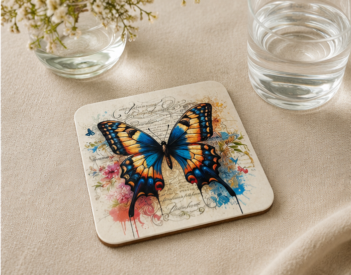 Butterfly Drink Coaster Set |4 pieces