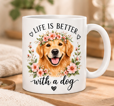 Life Is Better With a Dog Mug – Golden Retriever Gift