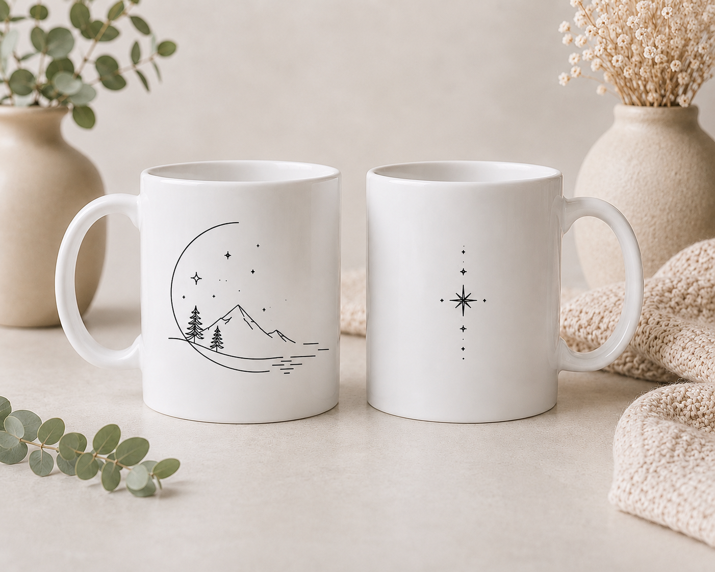 Minimalist Moonlight Adventure Mug