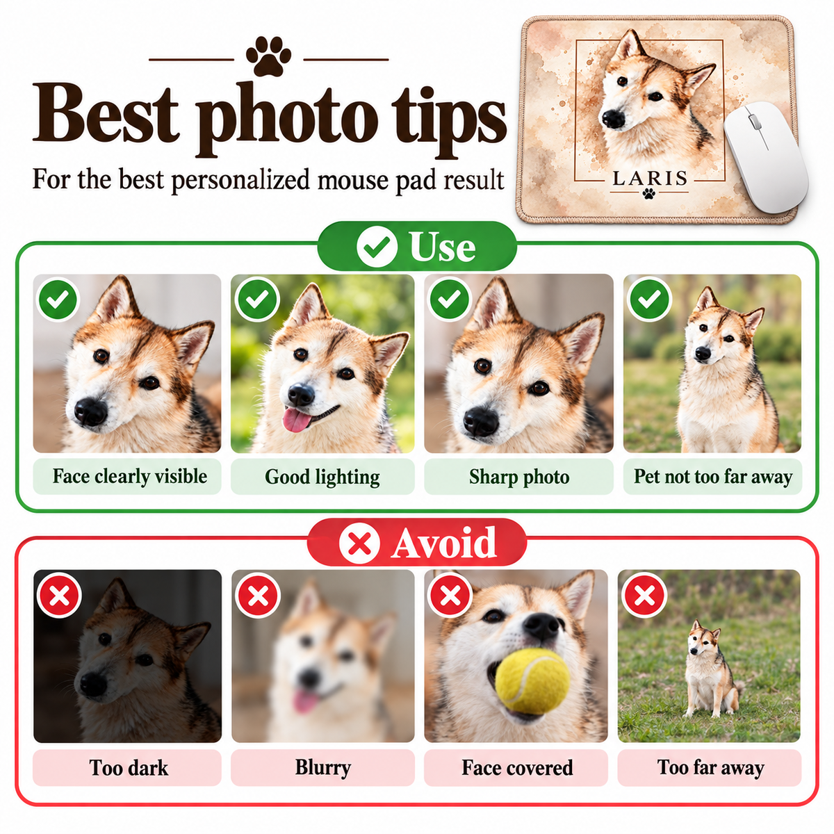 Personalized Pet Photo Mouse Pad