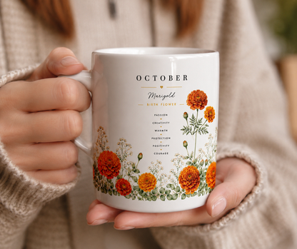Personalized Birth Flower Mug