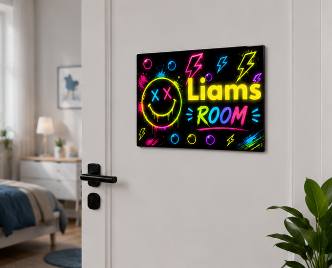 Personalized Neon Smile Door Sign