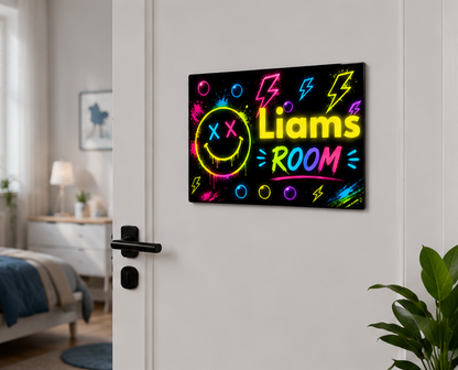 Personalized Neon Smile Door Sign