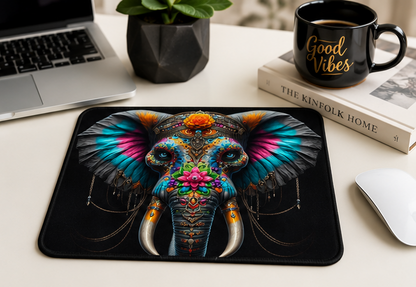 Colorful Elephant Art Mouse Pad