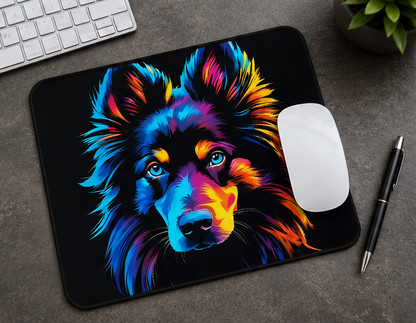 Neon Colorful Dog Mouse Pad