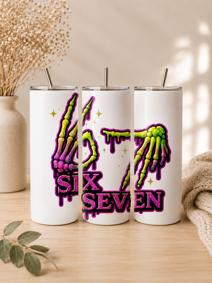 Six Seven Pink Skeleton Tumbler