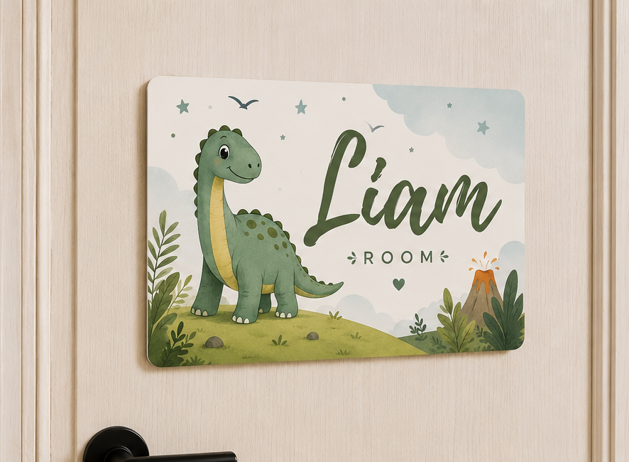 Personalized Dinosaur Door Sign