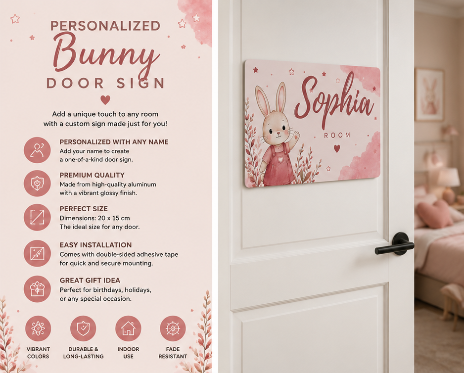 Personalized Bunny Door Sign
