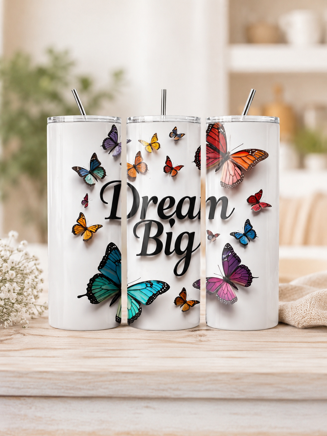 Dream Big Butterfly  Skinny Tumbler - 600 ml