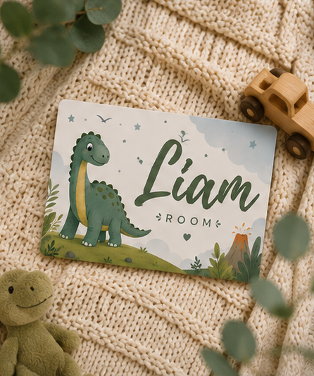 Personalized Dinosaur Door Sign