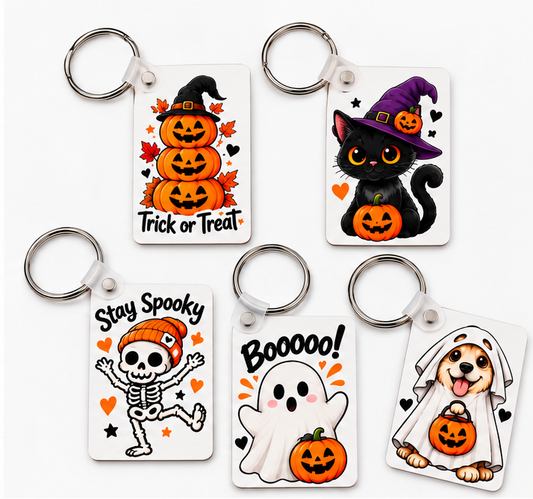 Halloween Keychain – Double-Sided Spooky MDF Keyring