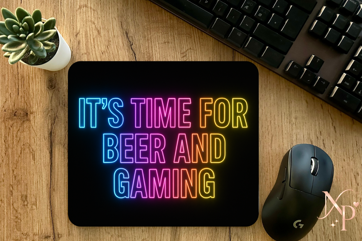 It`s Time for Beer and Gaming Mouse Pad