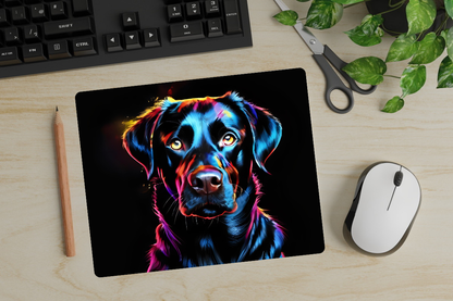 Colorful Neon Labrador Mouse Pad