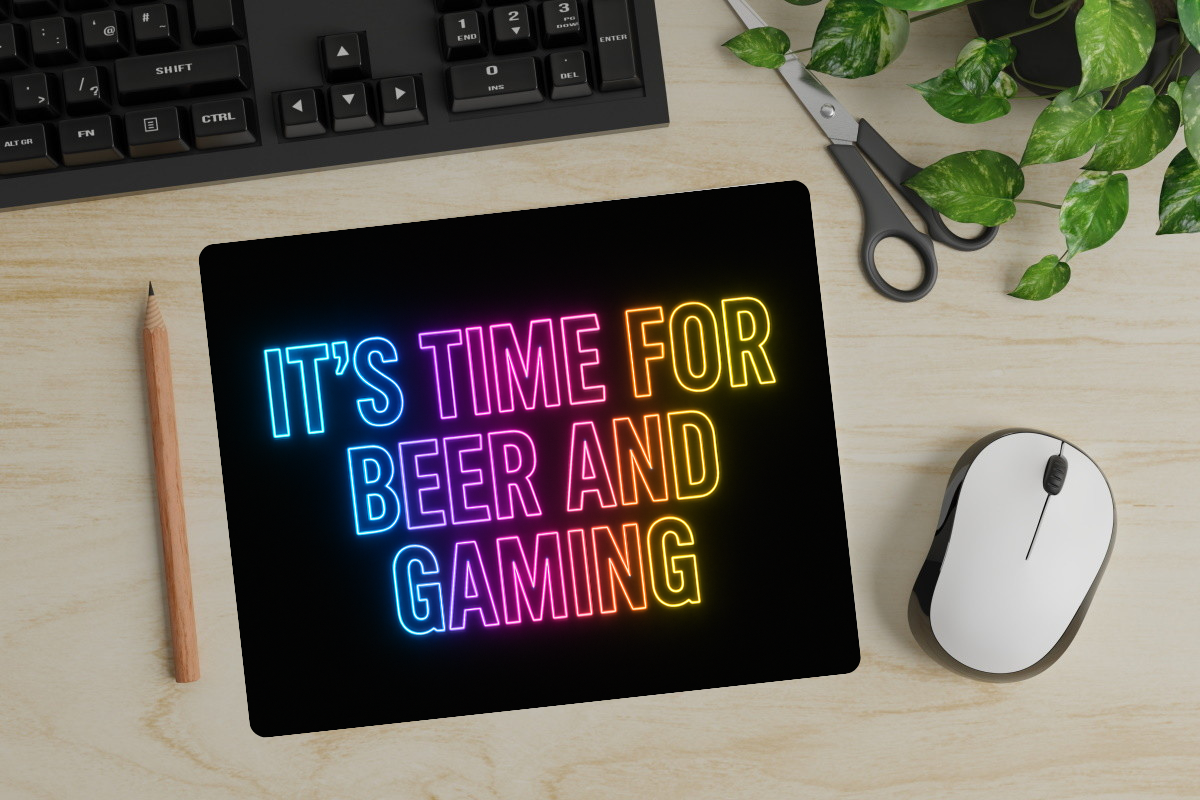 It`s Time for Beer and Gaming Mouse Pad
