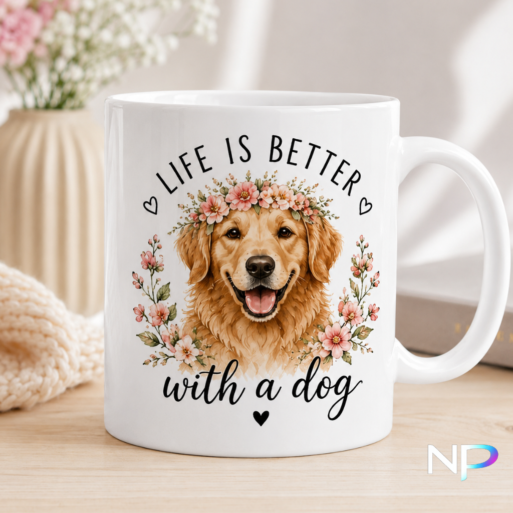 Life Is Better With a Dog Mug – Golden Retriever Gift