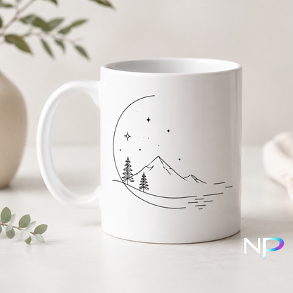 Minimalist Moonlight Adventure Mug