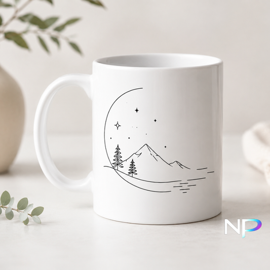 Minimalist Moonlight Adventure Mug