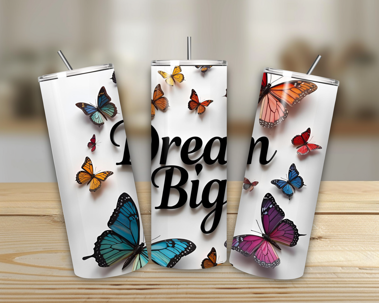 Dream Big Butterfly  Skinny Tumbler - 600 ml