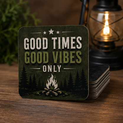 Modern Man Cave Drink Coaster Set | 4 Pieces