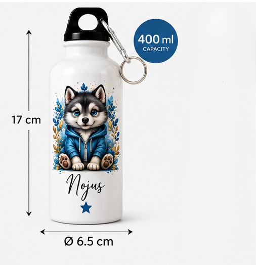 Personalized Husky Water Bottle with Name