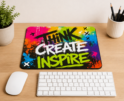 Think Create Inspire Graffiti Mouse Pad