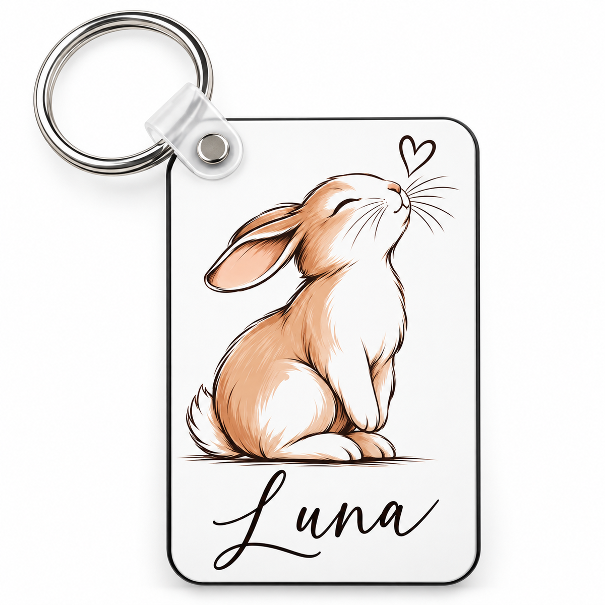 Personalized Rabbit Keychain with Custom Name – Bunny Lover Gift