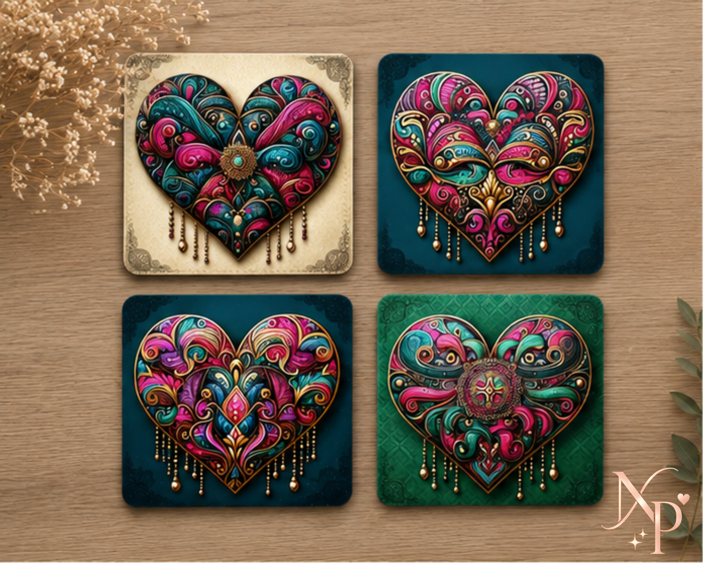 Heart Drink Coaster Set | 4 Pieces