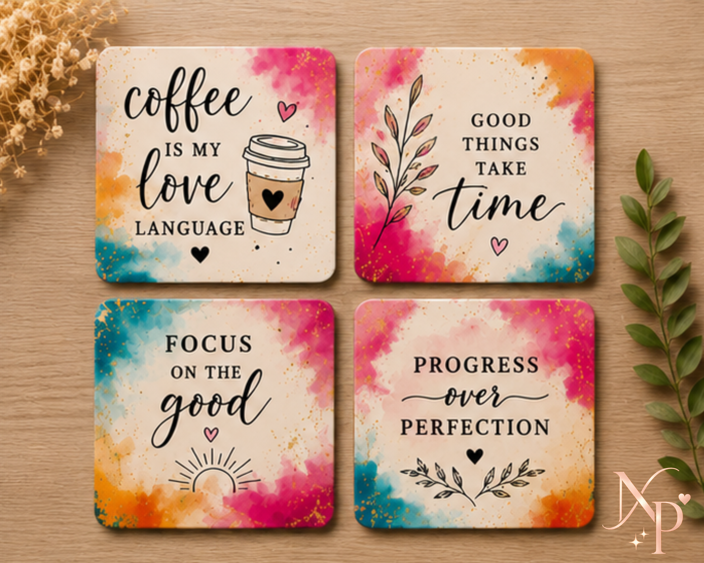 Inspirational Drink Coaster Set | 4 Pieces