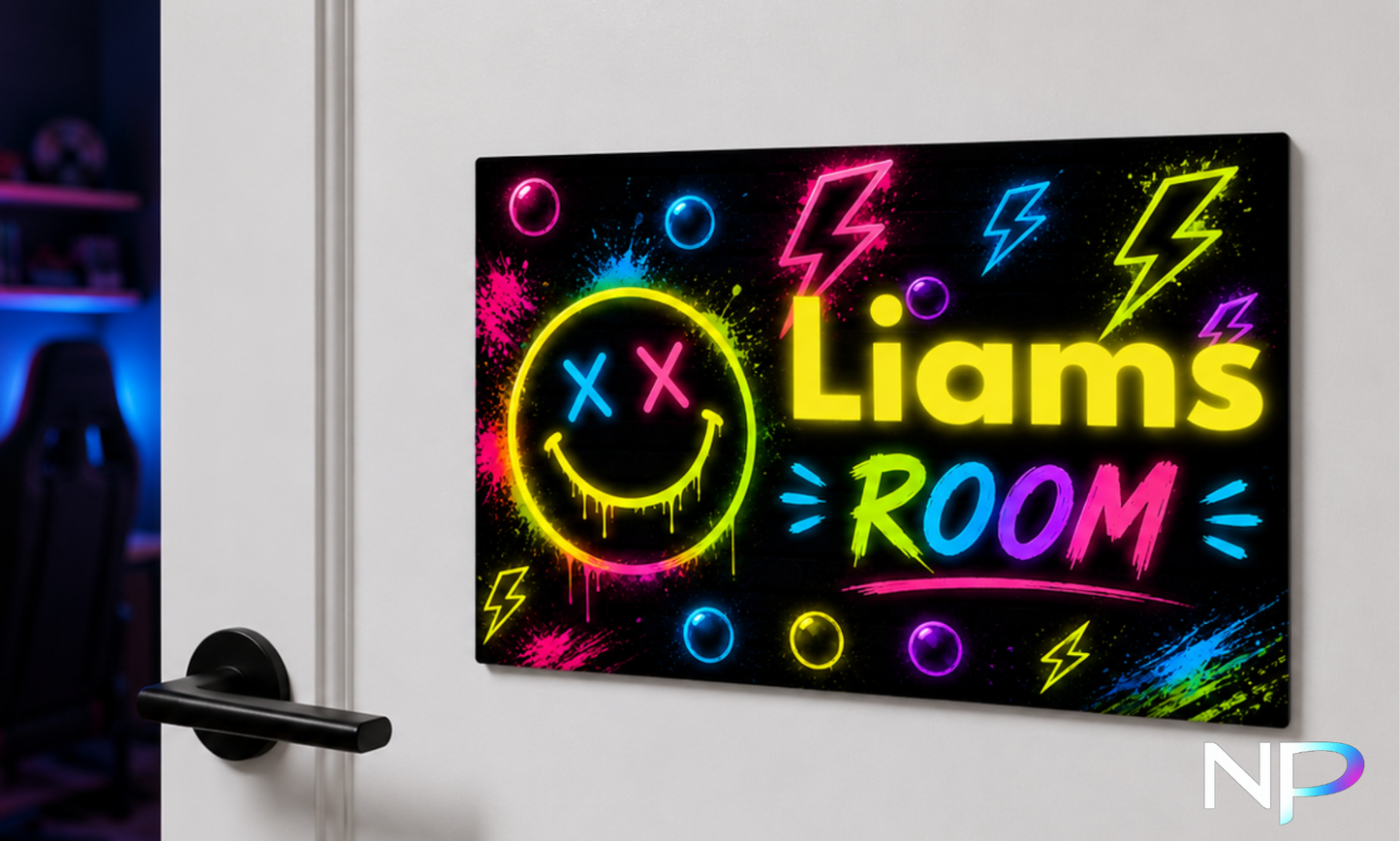 Personalized Neon Smile Door Sign