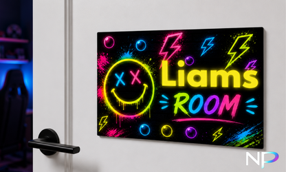 Personalized Neon Smile Door Sign
