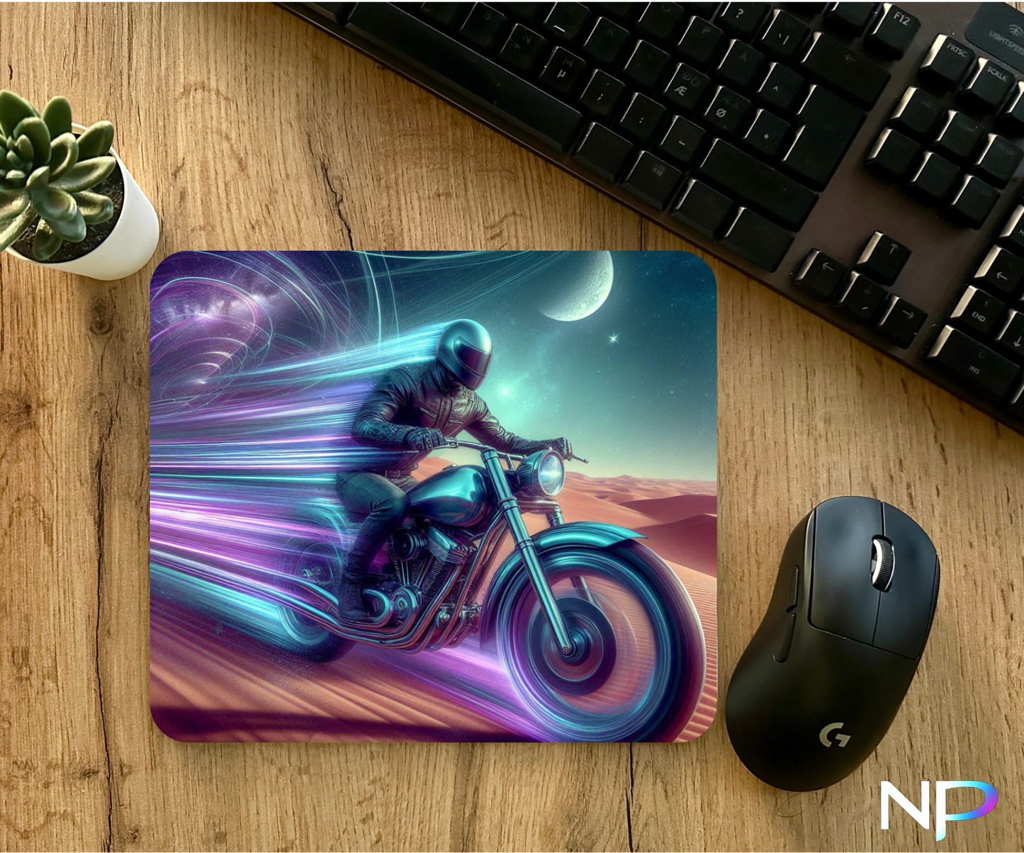 Futuristic Motorcycle Mouse Pad