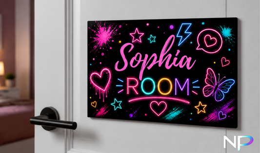 Personalized Neon Butterfly Door Sign