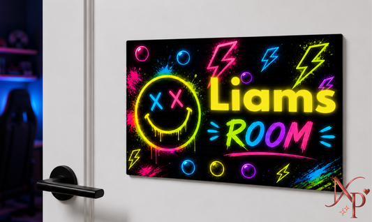Personalized Neon Smile Door Sign