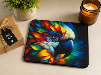 Colorful Parrot Mouse Pad – Vibrant Bird Desk Accessory