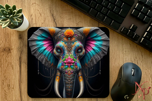 Colorful Elephant Mouse Pad