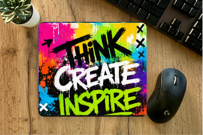 Think Create Inspire Graffiti Mouse Pad