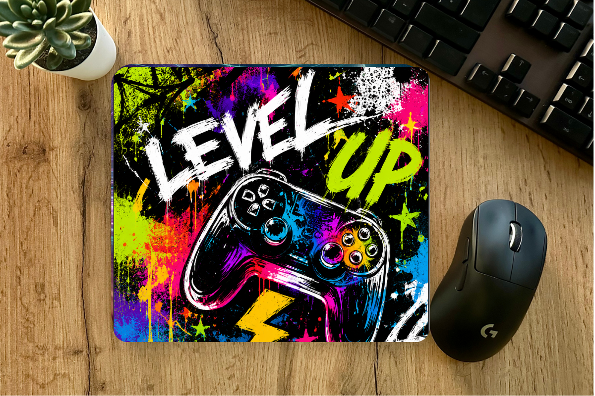 Level Up Graffiti Gaming Mouse Pad
