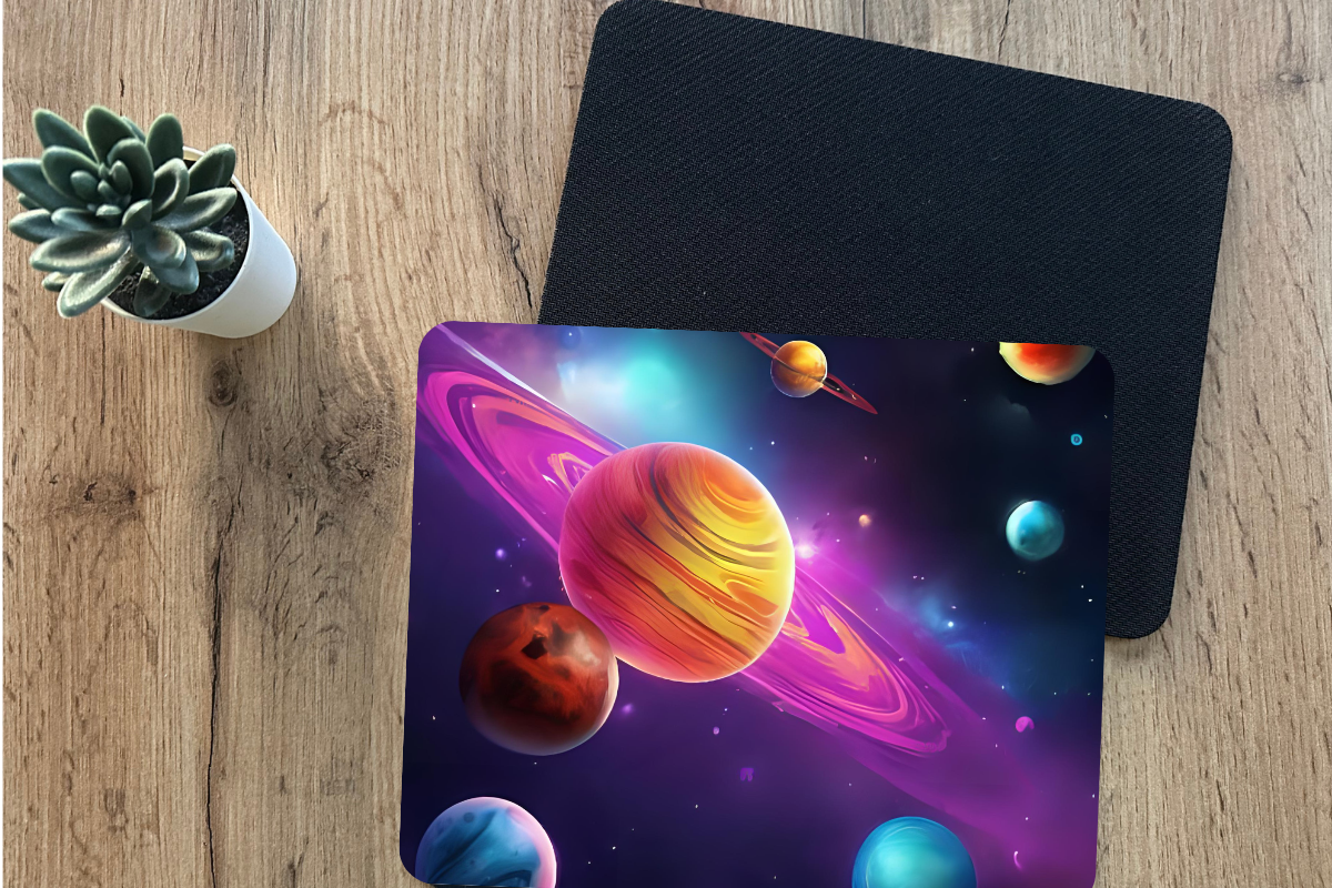Galaxy Planets Mouse Pad