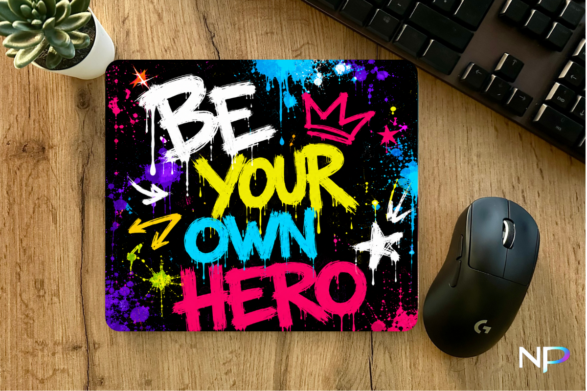 Be Your Own Hero Graffiti Mouse Pad