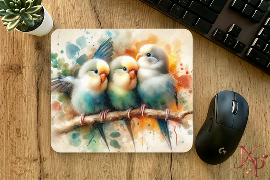 Cute Birds Mouse Pad