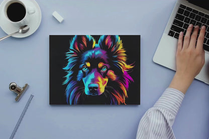 Neon Colorful Dog Mouse Pad