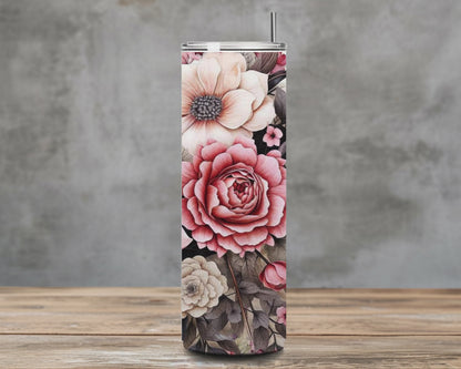 Floral "Enjoy your life" tumbler- 600 ml